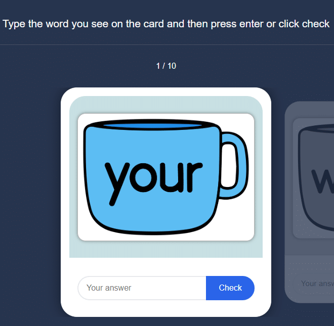 Hot Cocoa Sight Words Flashcards 18